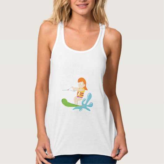 Ik waterski als een meisje grappig citaat tanktop (Voorkant)