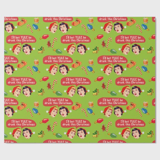 Ik wed dat YULE deze kerst drink wordt Cadeaupapier (Vlak)