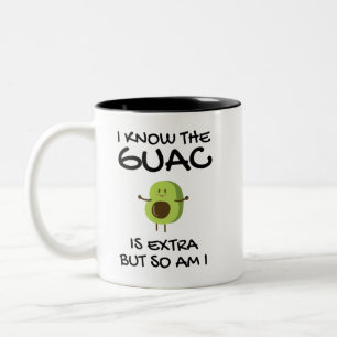 Ik weet dat de guac extra is, maar ik ook    Koffi Tweekleurige Koffiemok