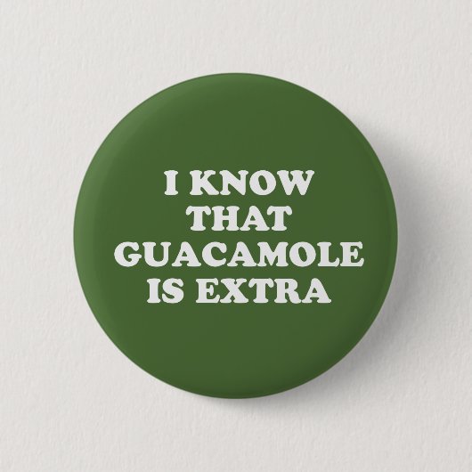 Ik weet dat Guacamole extra Ronde Button 5,7 Cm (Voorkant)
