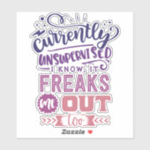 Ik weet dat het me op dit moment niet onder toezic sticker (Vel)