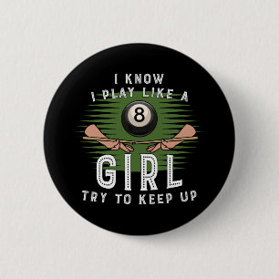 Ik weet dat ik als een meisje speel, probeer bij t ronde button 5,7 cm