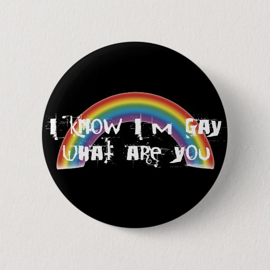 Ik weet dat ik Gay Blk Button ben (Voorkant)