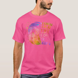 Ik weet dat ik speel als een meisje kleurvolle vol t-shirt