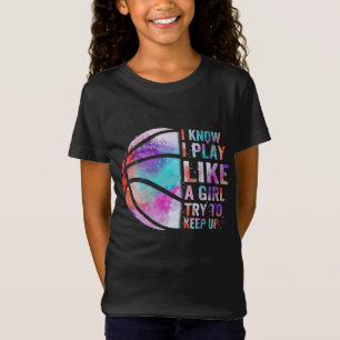 ik weet dat ik speel als een meisje . t-shirt