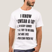 Ik weet dat ik veel grappige Rude Birthday Novelty T-shirt (Voorkant)