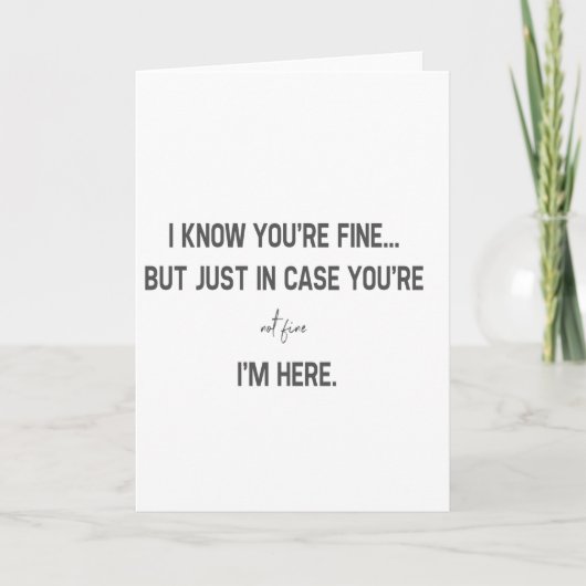 Ik weet dat je in orde bent. kaart (Voorkant)