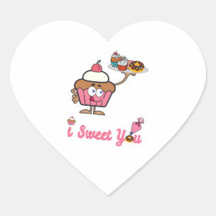 Ik weet je met een Cupcake Hart Sticker
