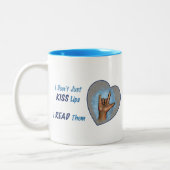 Ik weet niet alleen hoe het zit, ik heb ze gelezen tweekleurige koffiemok (Links)