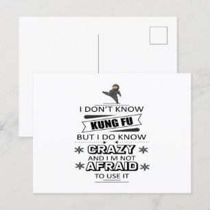 Ik weet niet hoe Kung Fu is, maar ik weet wel hoe  Briefkaart