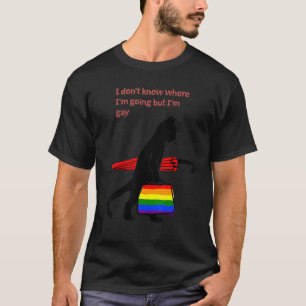 Ik weet niet waar ik ga, maar ik ben Gay Black Cat T-shirt