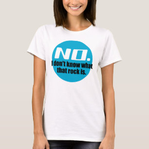 Ik weet niet wat die rots is (blauw) t-shirt
