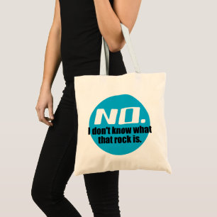 Ik weet niet wat die rots is (blauw) tote bag