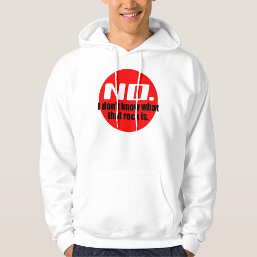 Ik weet niet wat die rots is (rood) hoodie (Voorkant)