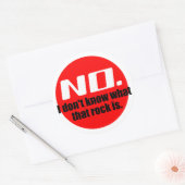 Ik weet niet wat die rots is (rood) ronde sticker (Envelop)