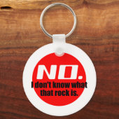 Ik weet niet wat die rots is (rood) sleutelhanger (Voorkant)