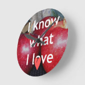 "Ik weet waar ik van hou" - Apple-thema Design Ronde Klok (Hoek)