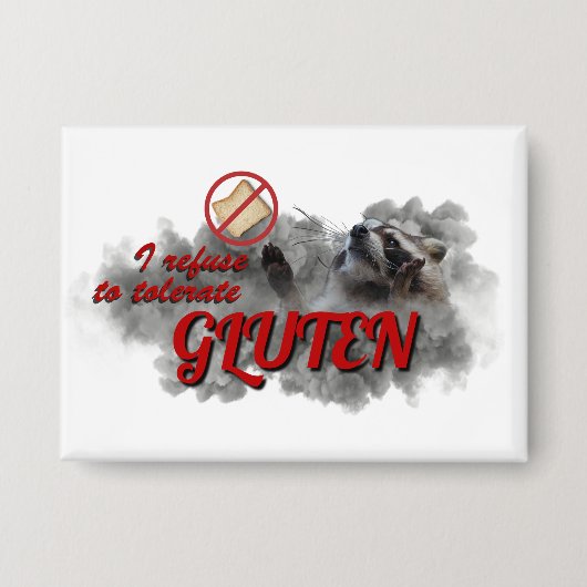Ik weiger gluten te tolereren meme knop button (Voorkant)