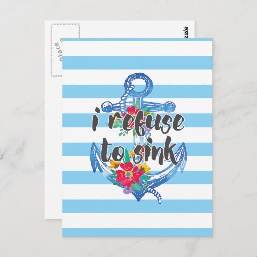Ik weiger te zinken briefkaart (Voorkant / Achterkant)