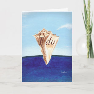 Ik wel, Seashell Ocean Wedding Invitting-kaarten