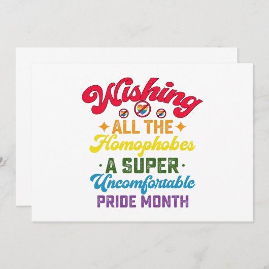 Ik wens alle homofoben een super pride maand kaart (Voorkant / Achterkant)