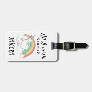 Ik wens alleen een Unicorn Bagagelabel