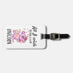 Ik wens alleen een Unicorn Bagagelabel
