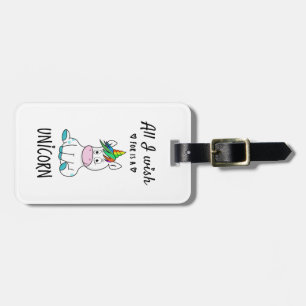 Ik wens alleen een Unicorn Bagagelabel
