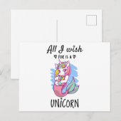 Ik wens alleen een Unicorn Briefkaart (Voorkant / Achterkant)