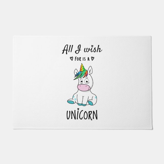 Ik wens alleen een Unicorn Deurmat (Voorkant)