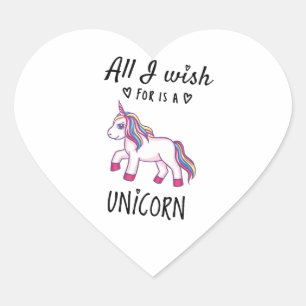 Ik wens alleen een Unicorn Hart Sticker