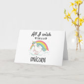 Ik wens alleen een Unicorn Kaart (Gele Bloem)