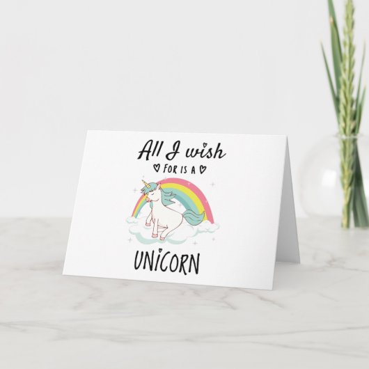 Ik wens alleen een Unicorn Kaart (Voorkant)