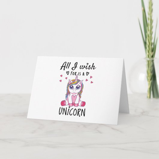 Ik wens alleen een Unicorn Kaart (Voorkant)