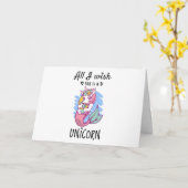 Ik wens alleen een Unicorn Kaart (Gele Bloem)