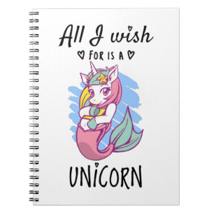 Ik wens alleen een Unicorn Notitieboek