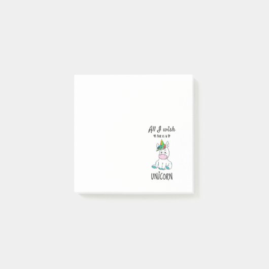 Ik wens alleen een Unicorn Post-it® Notes (Voorkant)