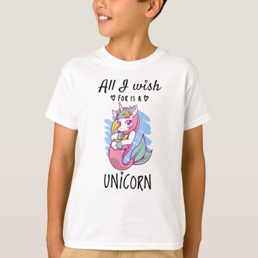 Ik wens alleen een Unicorn T-shirt (Voorkant)