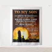 Ik wens je de kracht - lion Dad to Son Wandkleed (Voorkant)