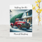 Ik wens je de vrolijkste kerst | vrachtwagen kaart (Gele Bloem)