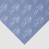 Ik wens je een cool yule blauw wit vakantiepatroon tissuepapier (Detail)