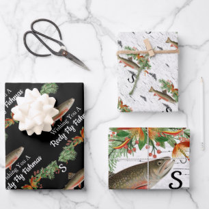 Ik wens je een echt vliegende vismas, kerstforel inpakpapier vel