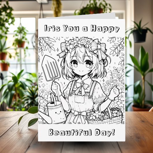 Ik wens je een fijne dag | kleurplaat kaart