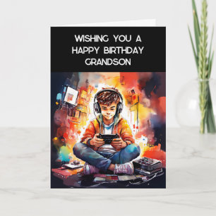 Ik wens je een fijne verjaardag kleinzoon   gamer kaart