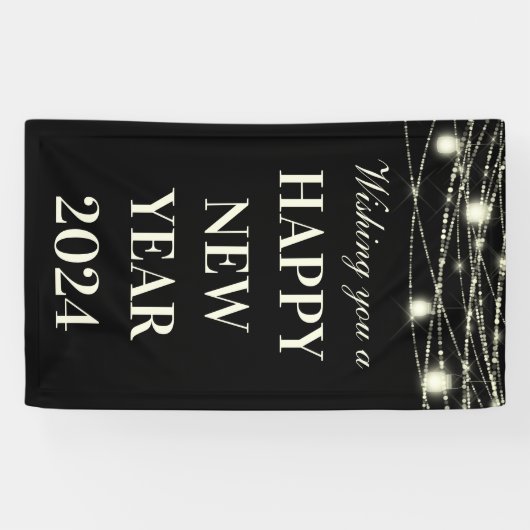 Ik wens je een gelukkig nieuwjaar verlichting pott spandoek (Horizontaal)