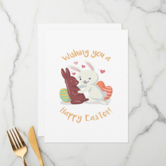 Ik wens je een gelukkige Pasen! Menu (Voorkant / Achterkant in situ)