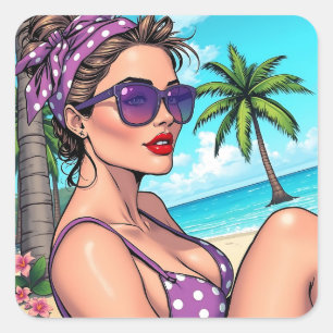 Ik wens je een geweldige zomer   Gezegde Hi Vierkante Sticker