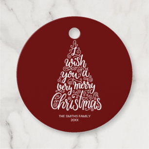 Ik wens je een heel prettige kersttekst toe bedankjes labels