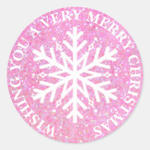 Ik wens je een heel vrolijk roze Kerst sticker