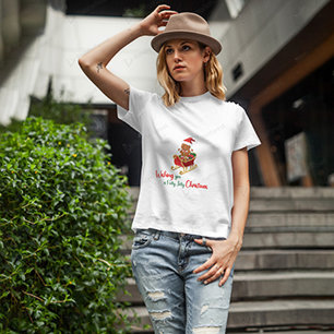 Ik wens je een heilige vrolijke kerstkoekjes Herte T-shirt